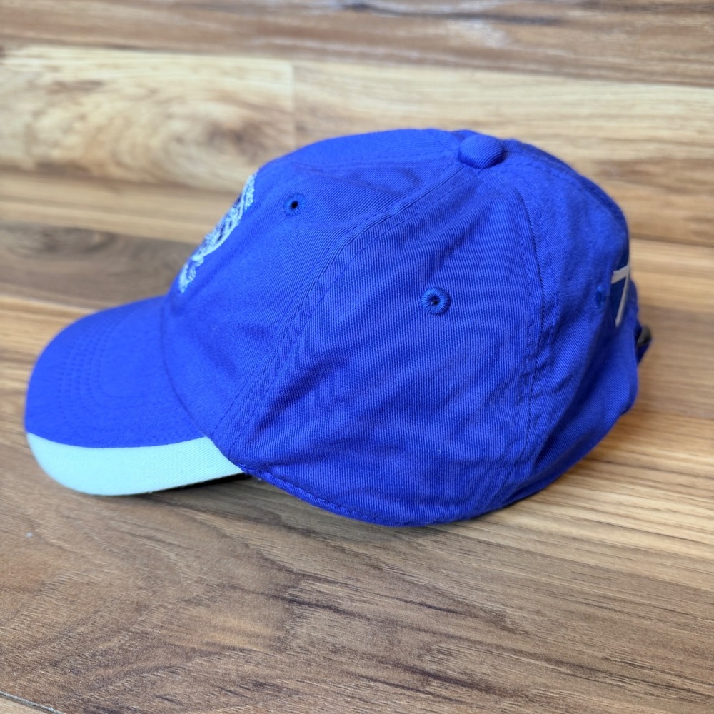 Tom Morris St Andrews Old Course Golf Hat Blue Adjustable Strapback Cap Scotland - Picture 2 of 8
